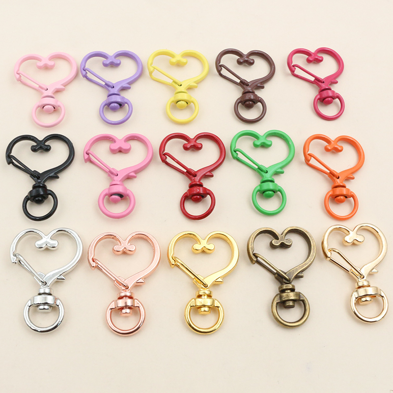 Jewelry Making Hardware - 10pcs 35x24mm Heart Snap Hook Trigger