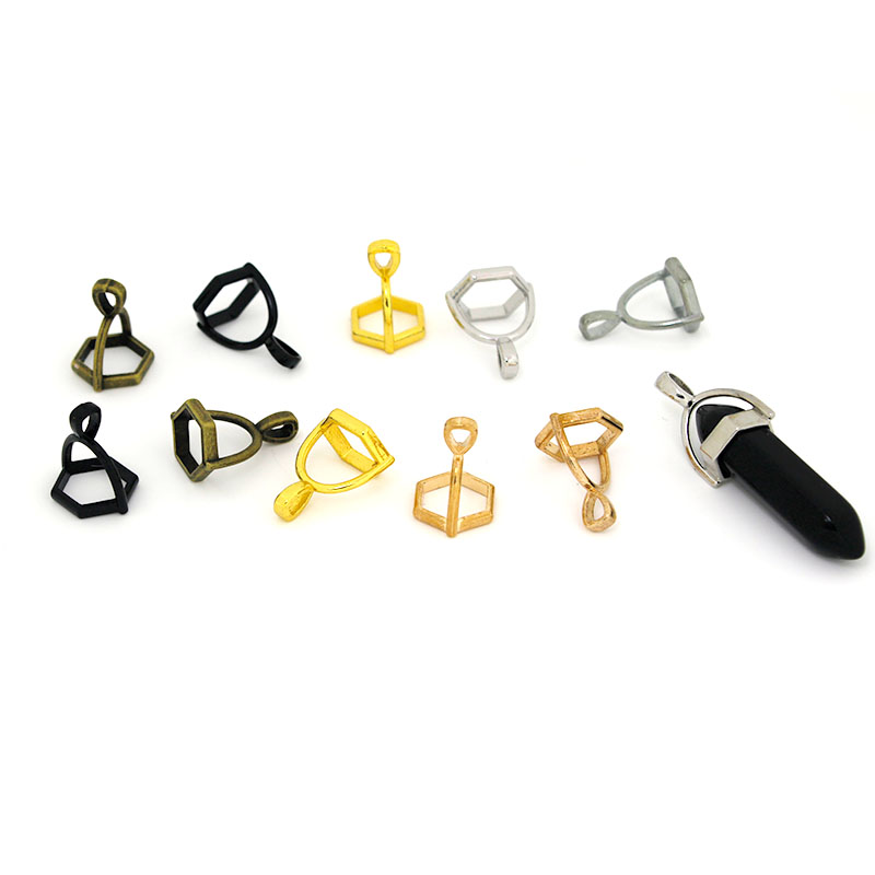Jewelry Making Hardware - 20Pcs Hexagonal Gemstone Cap Natural Stone