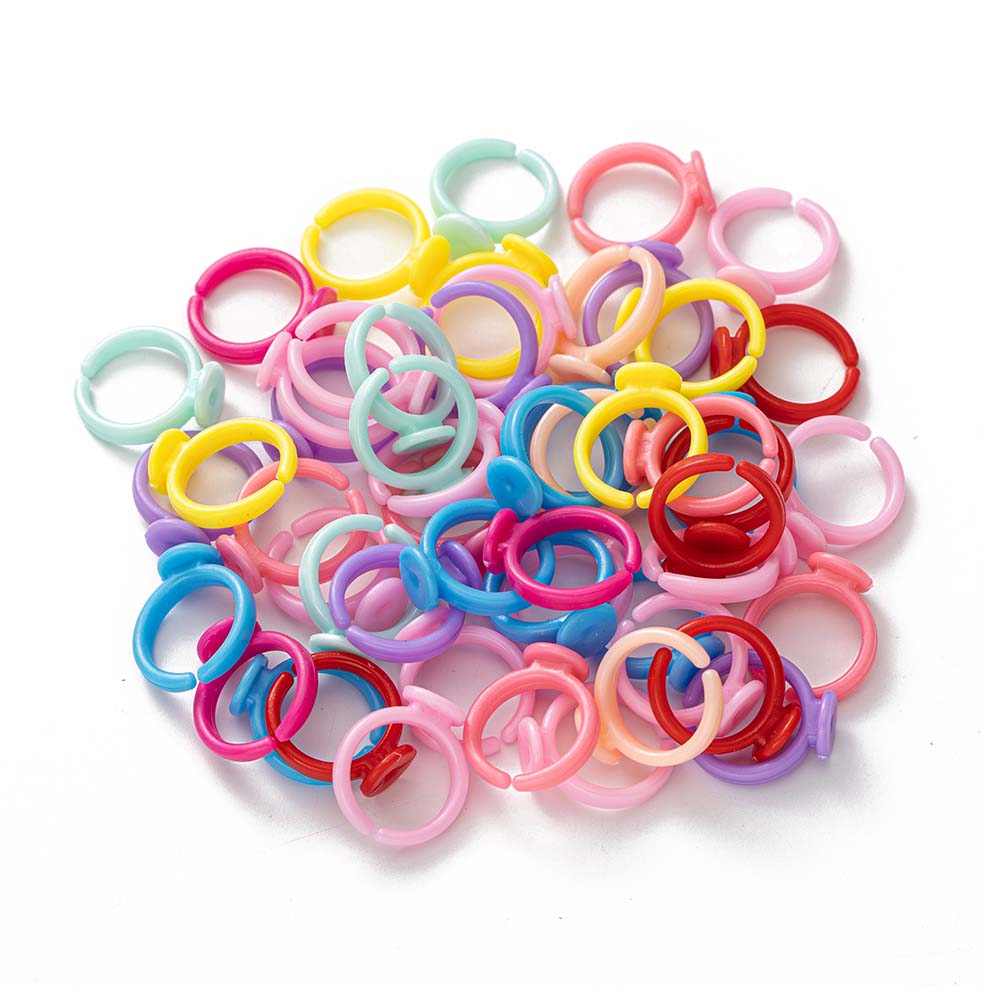 Jewelry Making 4 Year Old - 100pcs Clear Plastic Adjustable Rings Base