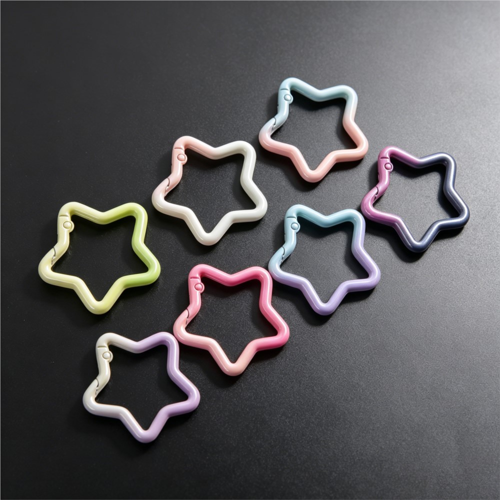 Jewelry Making Hardware - 5PCS Gradient Star Shape Spring Ring