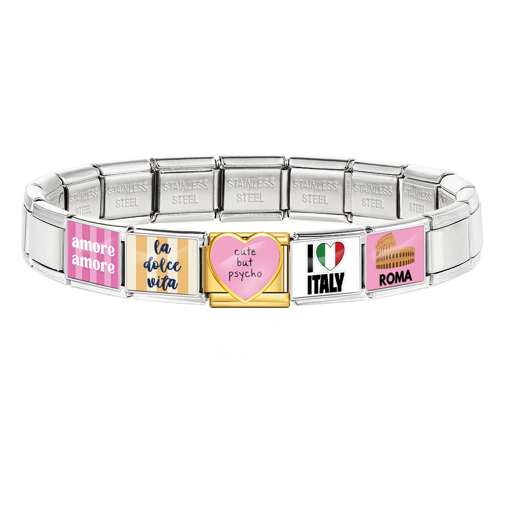 Stainless Steel Bracelet I Lov - Jewelry Making Rome ulasan dan harga