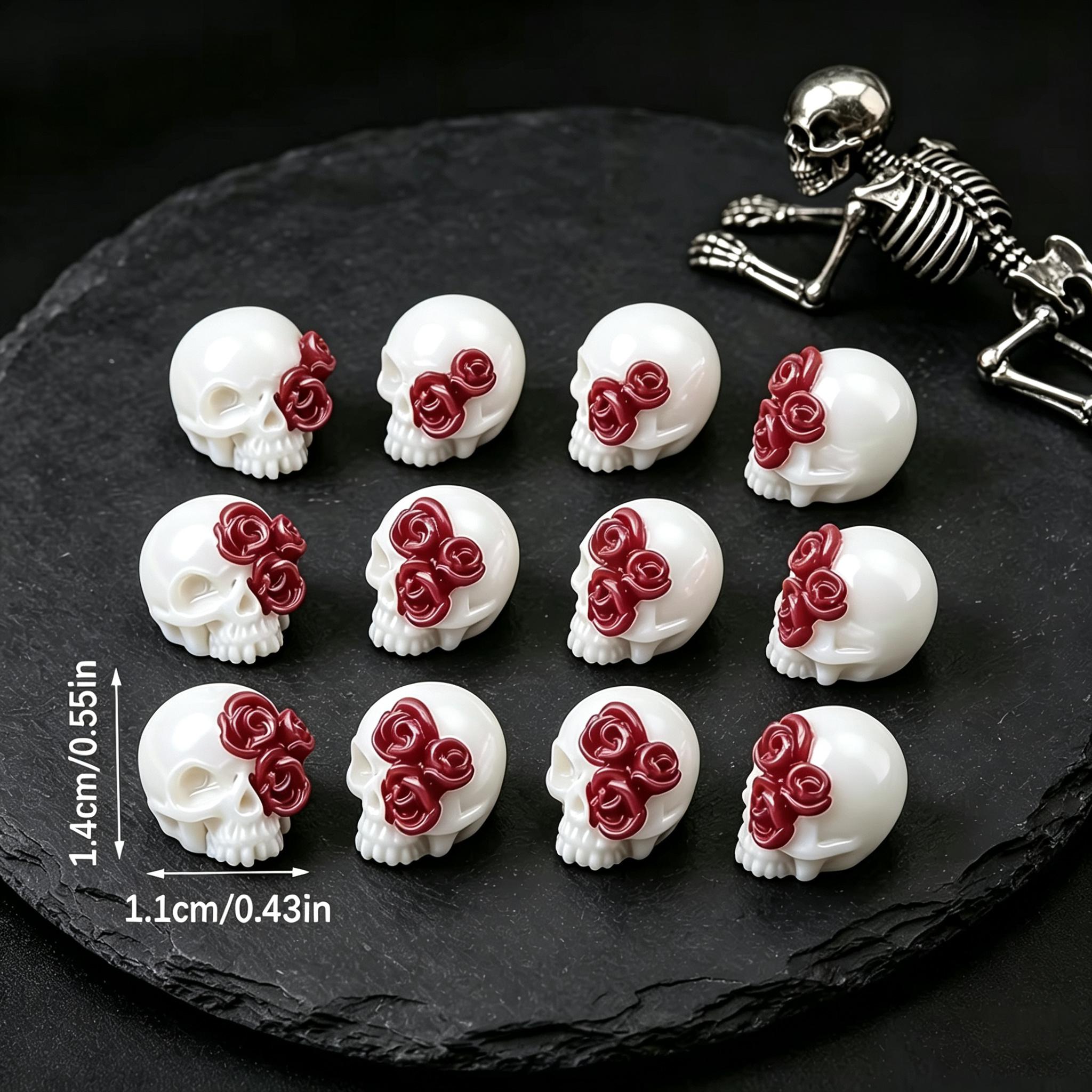 3D Rose Skull Resin Pendants G - Jewelry Making Event ulasan dan harga