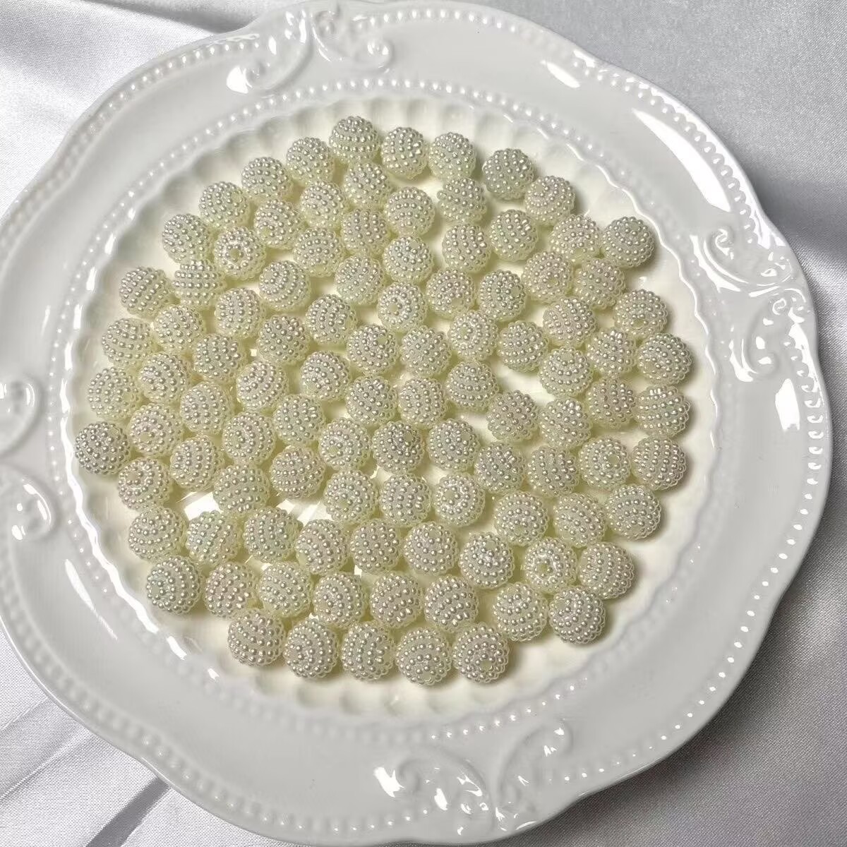 10/12/14/20mm White Acrylic AB - Jewelry Making Event ulasan dan harga
