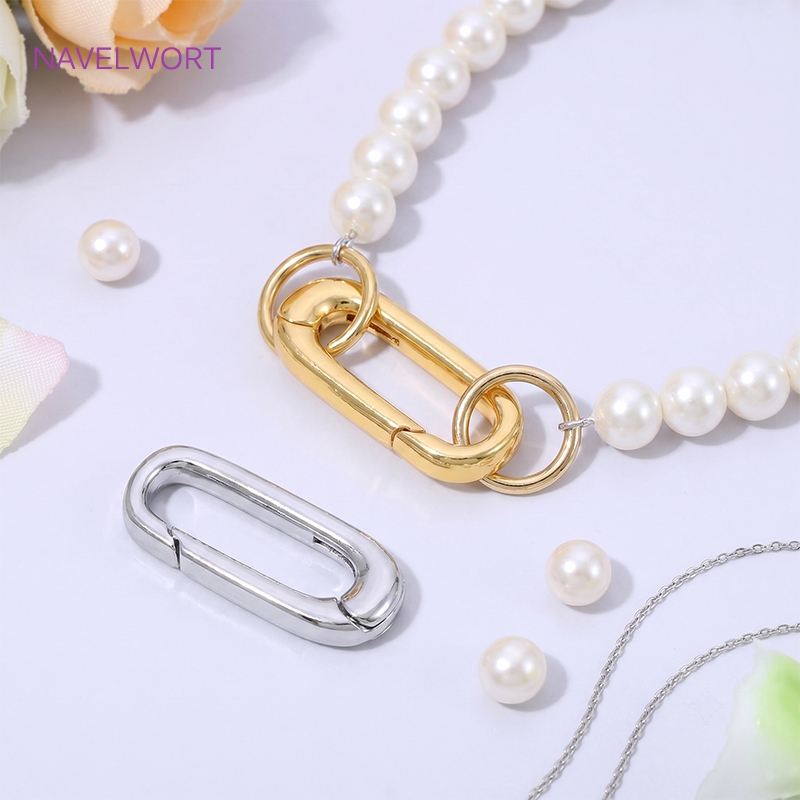 1/2/4Pcs 18K Gold Plated Oval  - Jewelry Making Hardware ulasan dan harga