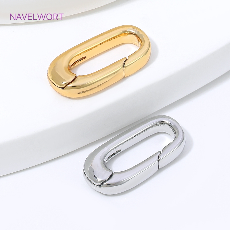 1/2/4Pcs 18K Gold Plated Oval  - Jewelry Making Hardware ulasan dan harga