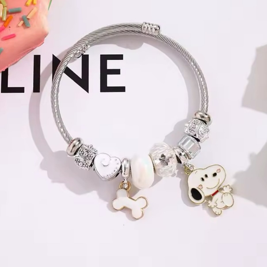Cute Cartoon Snoopy Bone Heart - Jewelry Making Parts ulasan dan harga