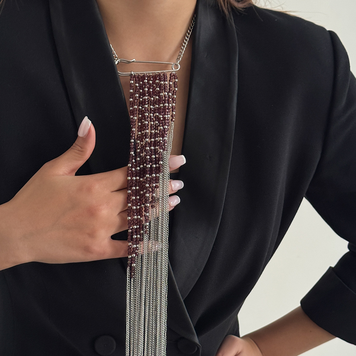 Silver Color Tassel Chain Broo - Jewelry Making Parts ulasan dan harga