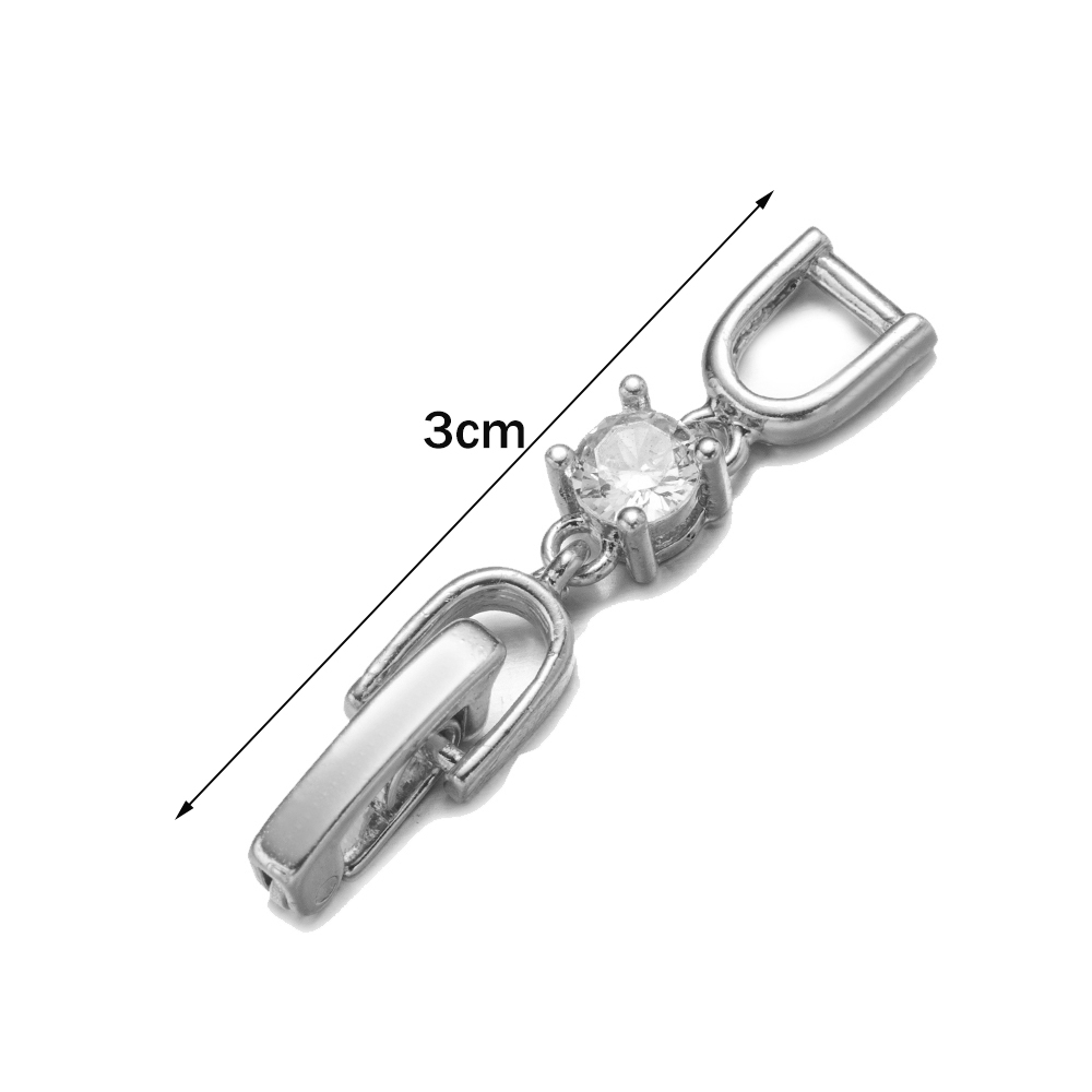 5pcs White Gold Plated Crystal - Jewelry Making Hardware ulasan dan harga