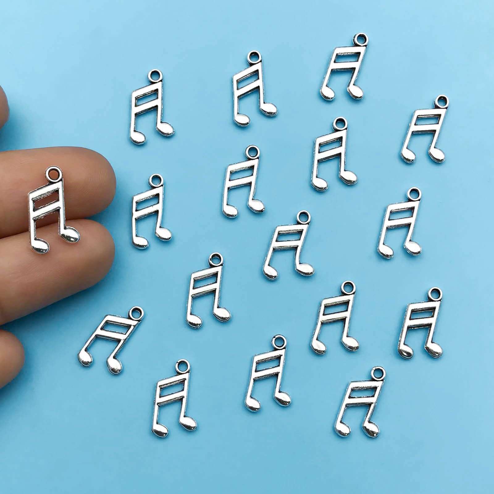 10/20Pcs Antique Silvery Music - Jewelry Making Notes ulasan dan harga