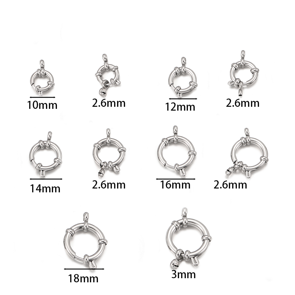 2pcs Stainless Steel Round Spr - Jewelry Making Parts ulasan dan harga