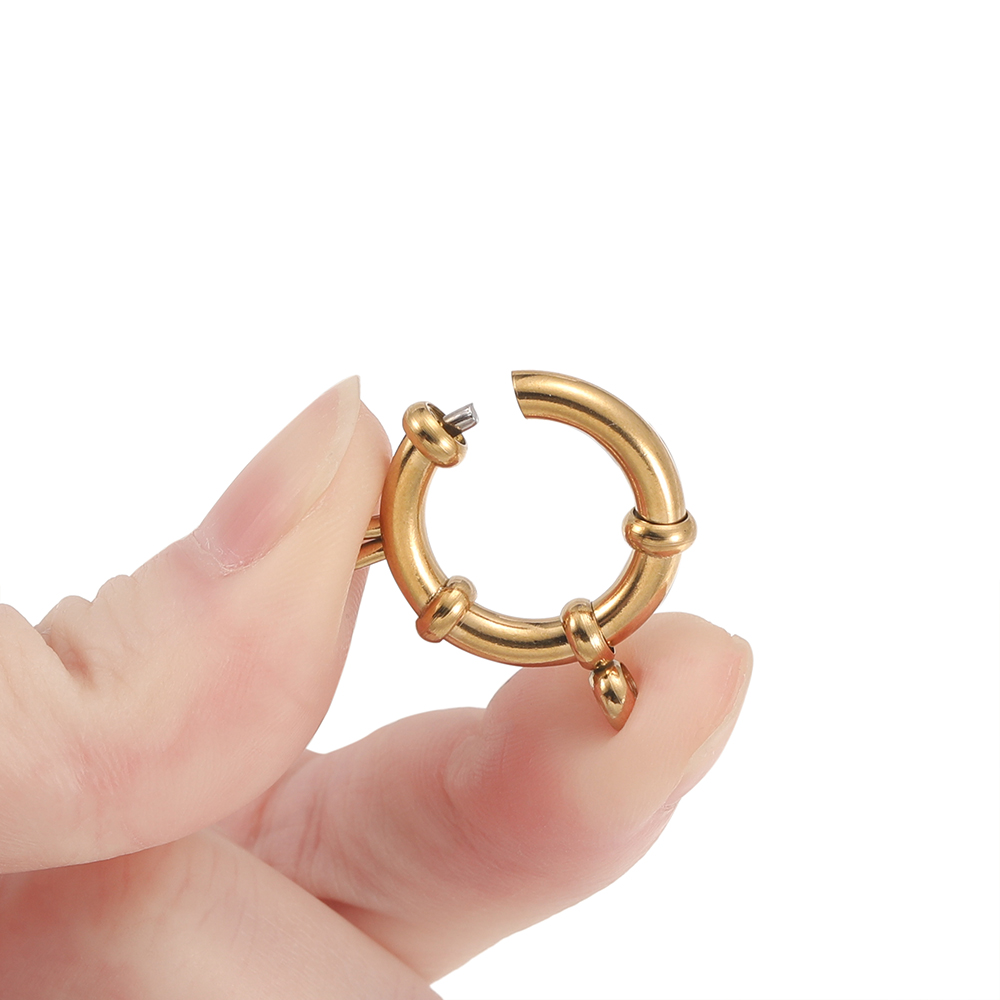 2pcs Stainless Steel Round Spr - Jewelry Making Parts ulasan dan harga
