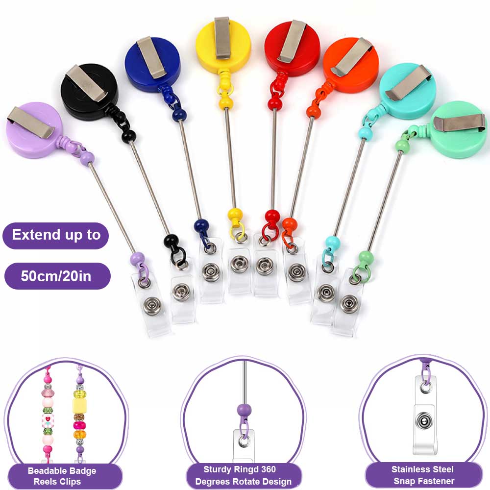 1-3 Pcs Beadable Badge Reels w - Jewelry Making Parts ulasan dan harga