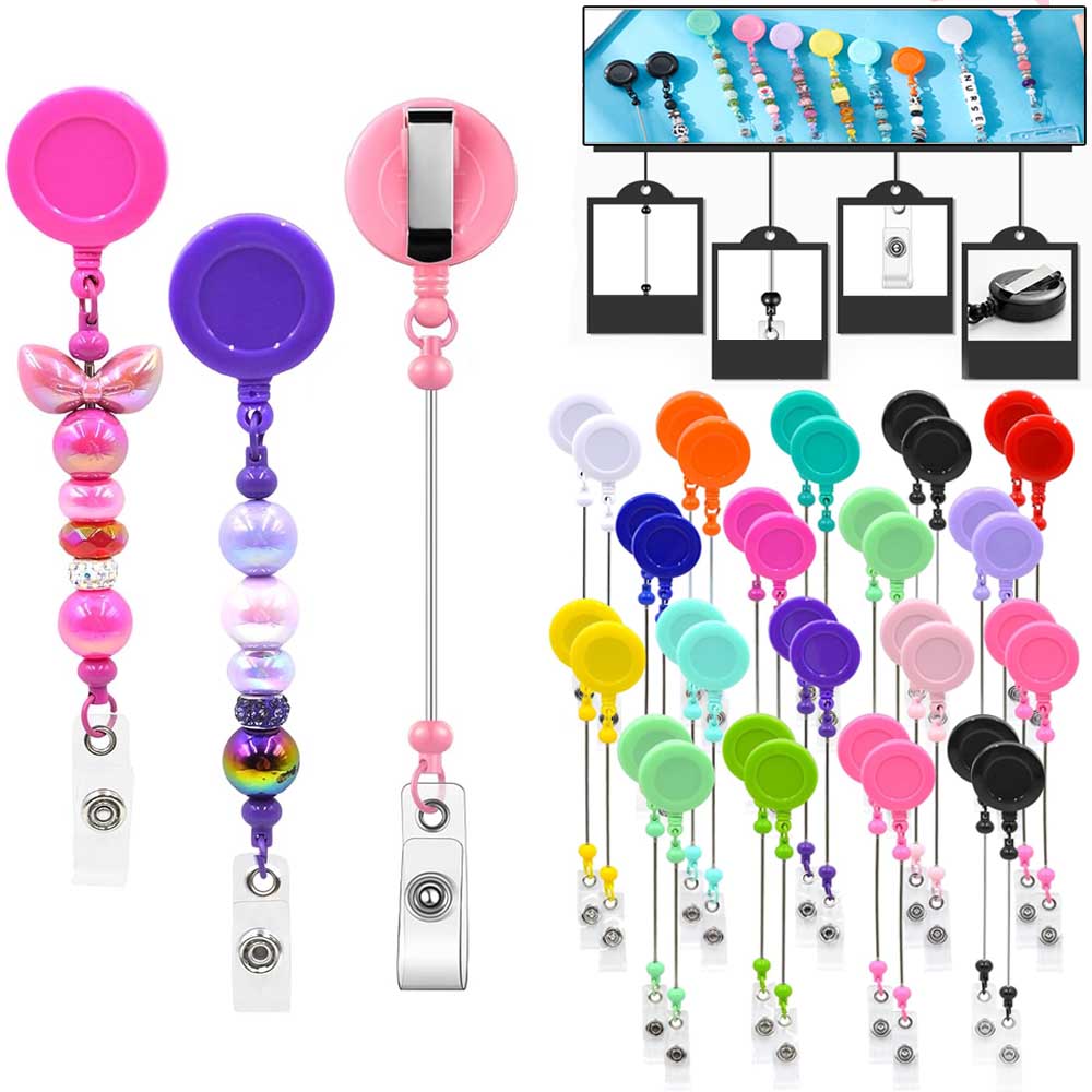 1-3 Pcs Beadable Badge Reels w - Jewelry Making Parts ulasan dan harga