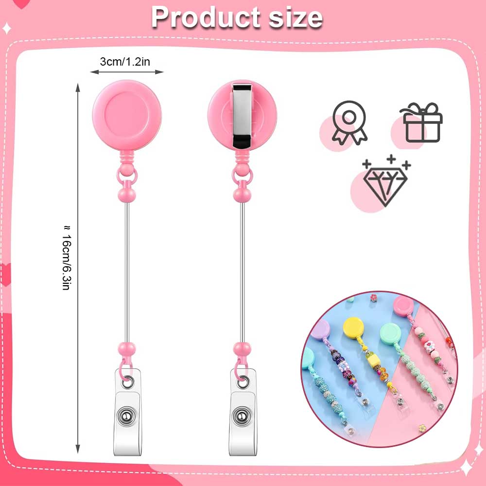 1-3 Pcs Beadable Badge Reels w - Jewelry Making Parts ulasan dan harga