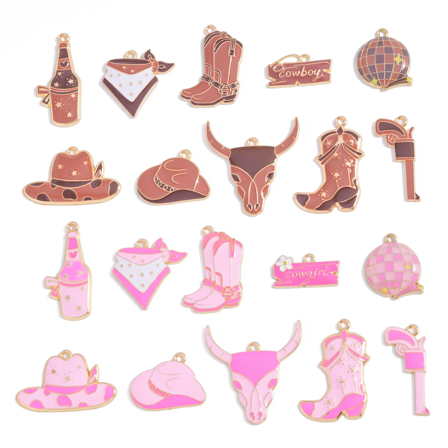 Cowboy Cowgirl Enamel Charms A - Jewelry Making Event ulasan dan harga