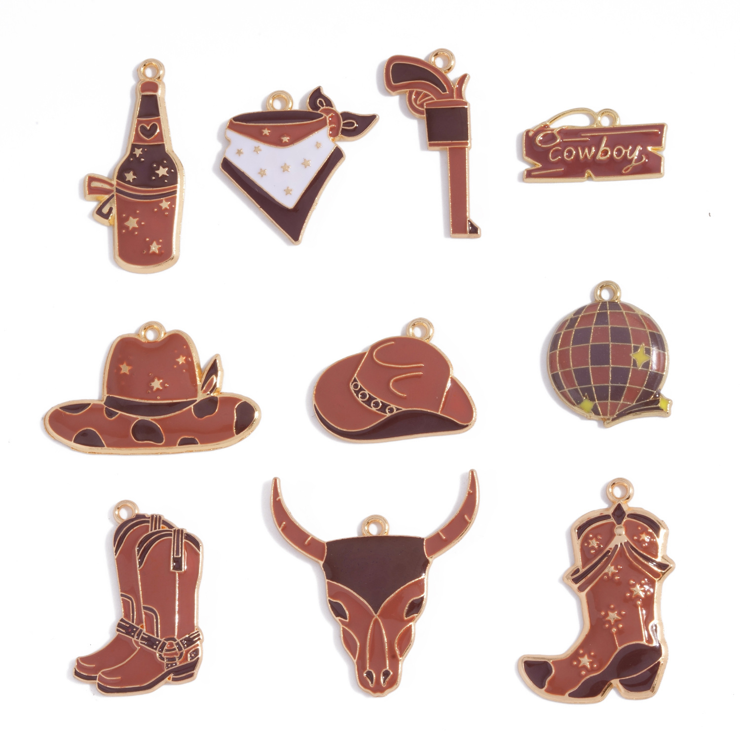 Cowboy Cowgirl Enamel Charms A - Jewelry Making Event ulasan dan harga