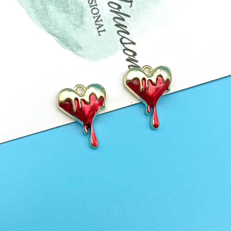 10pcs Melt Heart Charms Black  - Jewelry Making 4 Year Old ulasan dan harga