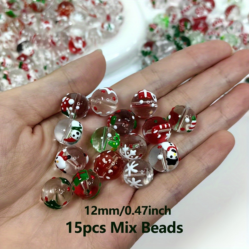 15Pcs 12mm Christmas transpare - Jewelry Making Event ulasan dan harga
