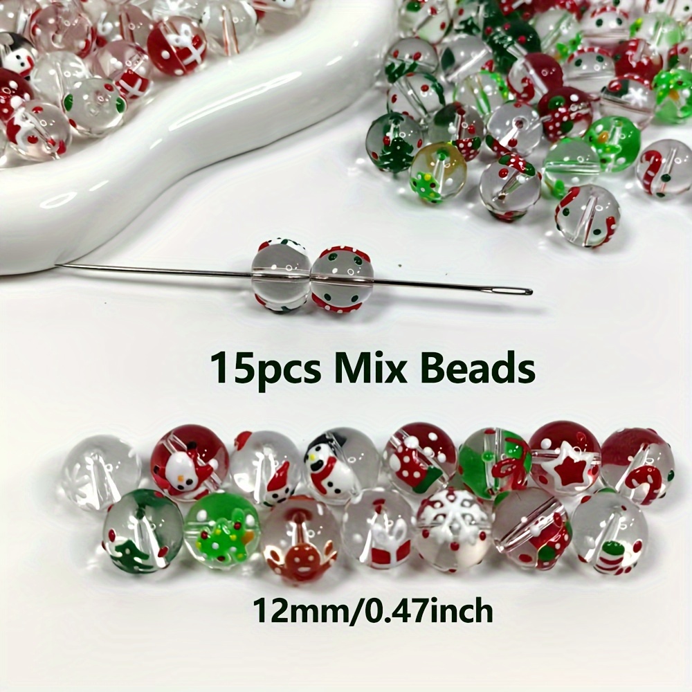 15Pcs 12mm Christmas transpare - Jewelry Making Event ulasan dan harga