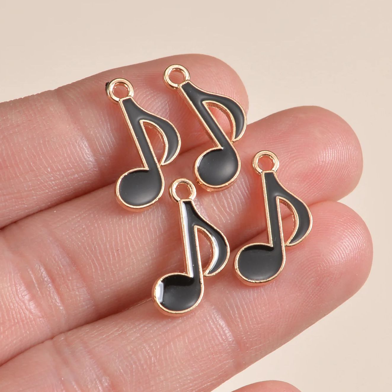 50pcs 12x20mm Cute Enamel Musi - Jewelry Making Notes ulasan dan harga