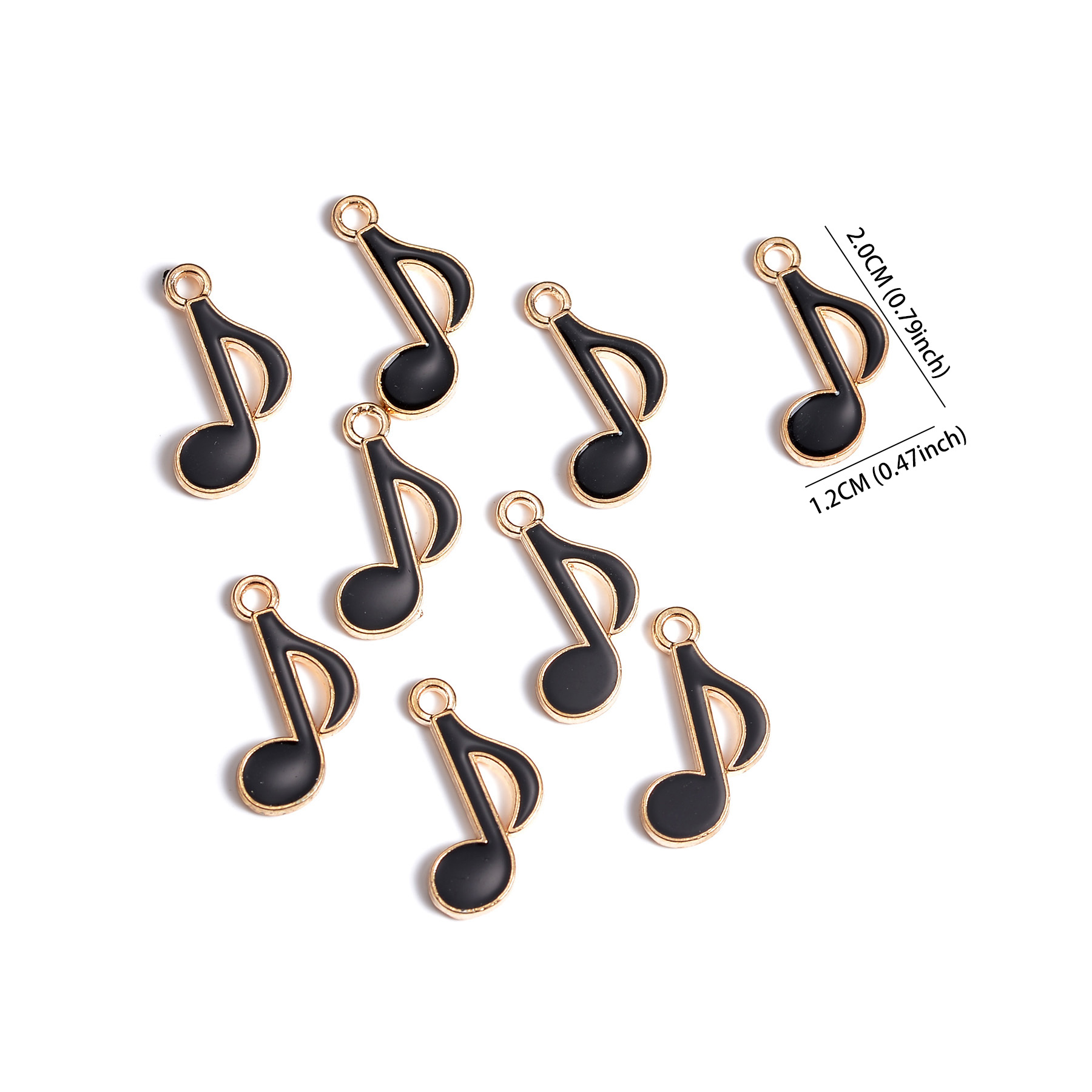 50pcs 12x20mm Cute Enamel Musi - Jewelry Making Notes ulasan dan harga