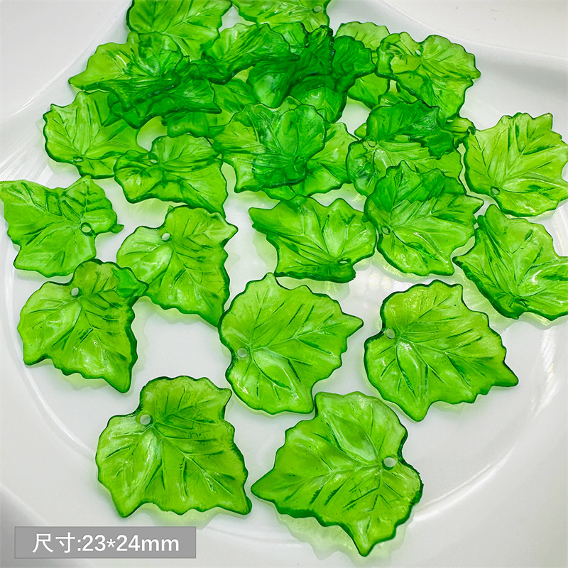about 20pcs Green Acrylic Leaf - Jewelry Making Event ulasan dan harga